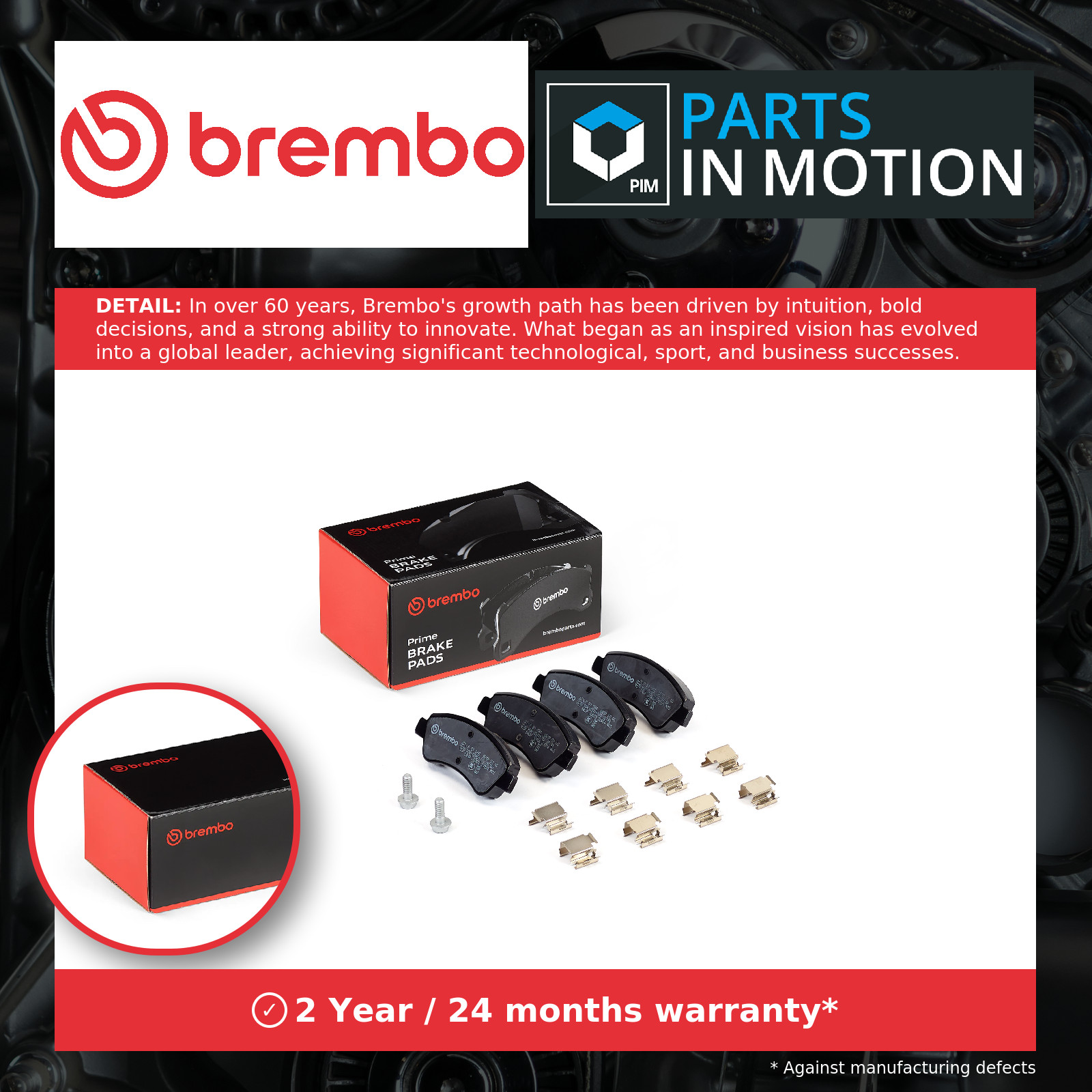 Brake Pads Set fits CITROEN C3 Front 2002 on Manual Transmission Brembo Quality - Image 5