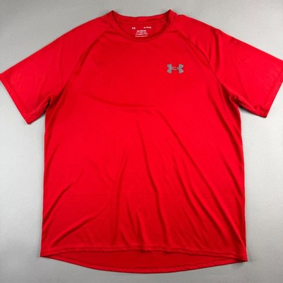 Under Armour The Tech Tee Mens XL Red 100% Polyester Activewear Gym T-Shirt