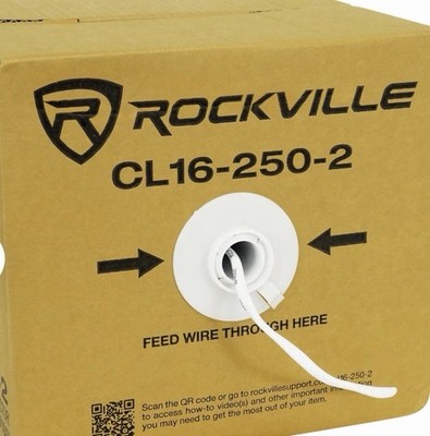 Rockville CL16-250-2 CL2 Rated 16 AWG 250' 2 Conductor Speaker Wire In Ceiling