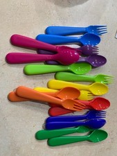 18 Piece Toddler Utensils Set Kids Forks and Spoons BPA Free Dishwasher Safe