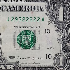 1 Bill 2017 Fancy Serial Number 5-of-a-kind 5OAK 2s - J 29322522 A