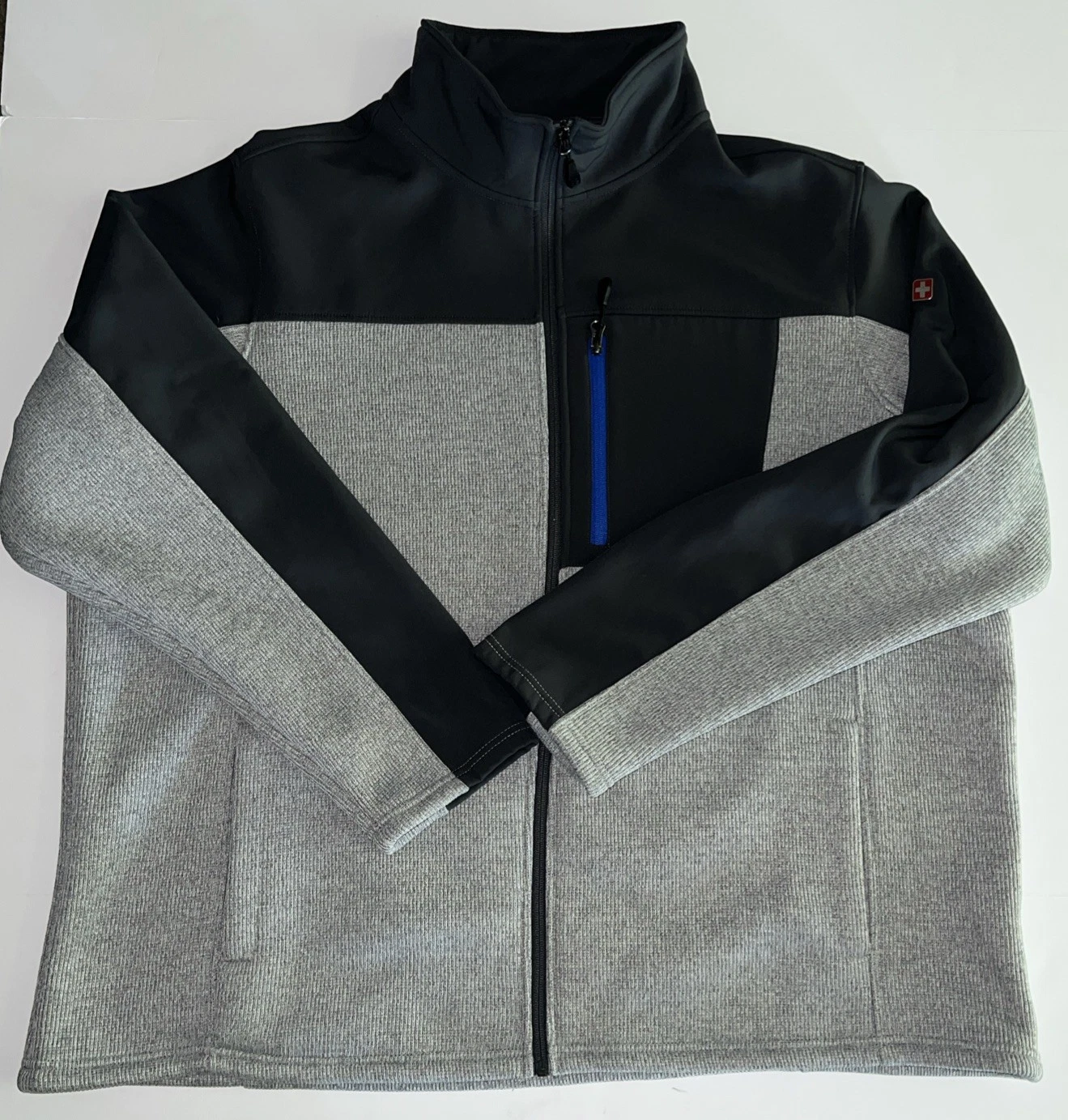 Swiss Tech Mens Gray 2XL Full Zip Jacket Sweater Fleece Performance Outerwear