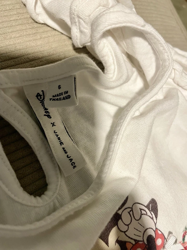 Disney X Janie And Jack Minnie Mouse Embroidered Tee Girls Size 6 - Image 3 of 4