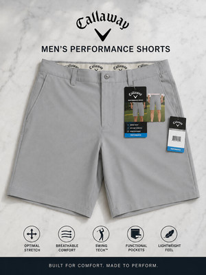 Callaway Men's Golf Shorts Performance Stretch Lightweight Gray NWT Size 32-40