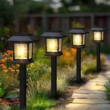 Solar outdoor lights, 12-pack waterproof pathway lights for yard and garden