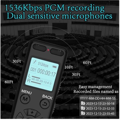 Compact Digital Recording Device - 128GB Memory