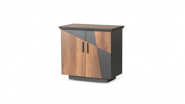 Kommode Grau Braun Zweifarbig Modern Stil Rechteckig Form Arbeitszimmer-image