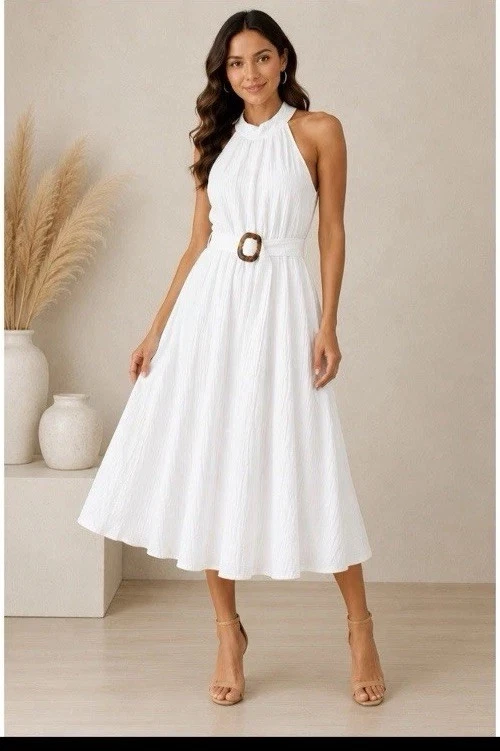 Calvin Klein White Halter Dresses for Women