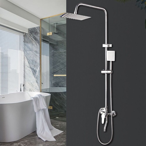 EE. UU. 8" Cromo Baño Ducha Mezclador Lluvia Portátil Rociador Grifo Montaje en Pared - Imagen 1 de 14