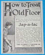 Antique 1898 Magazine Ad Glidden Varnish Co Japalac Floor Finish Cleveland Ohio