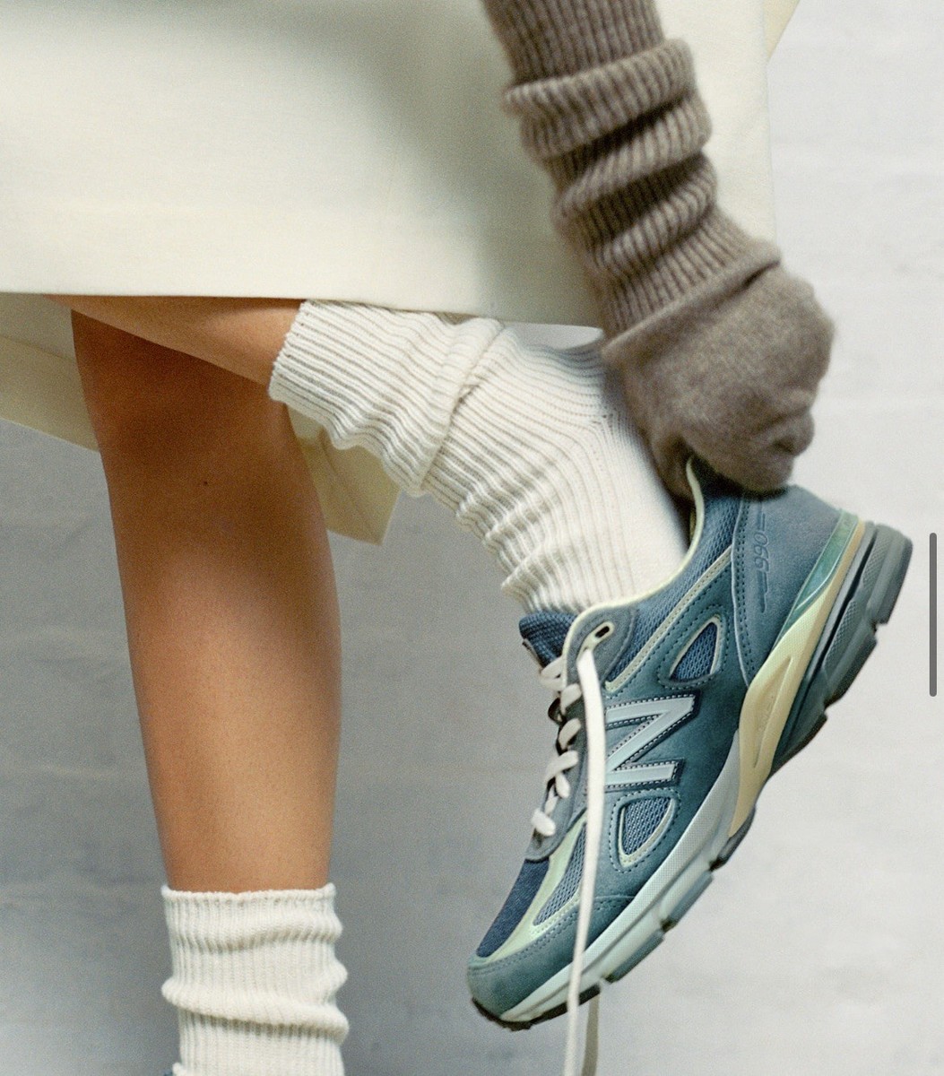 AURALEE × New Balance 990V4 In Between Dusty Blue U990AL4 Men's