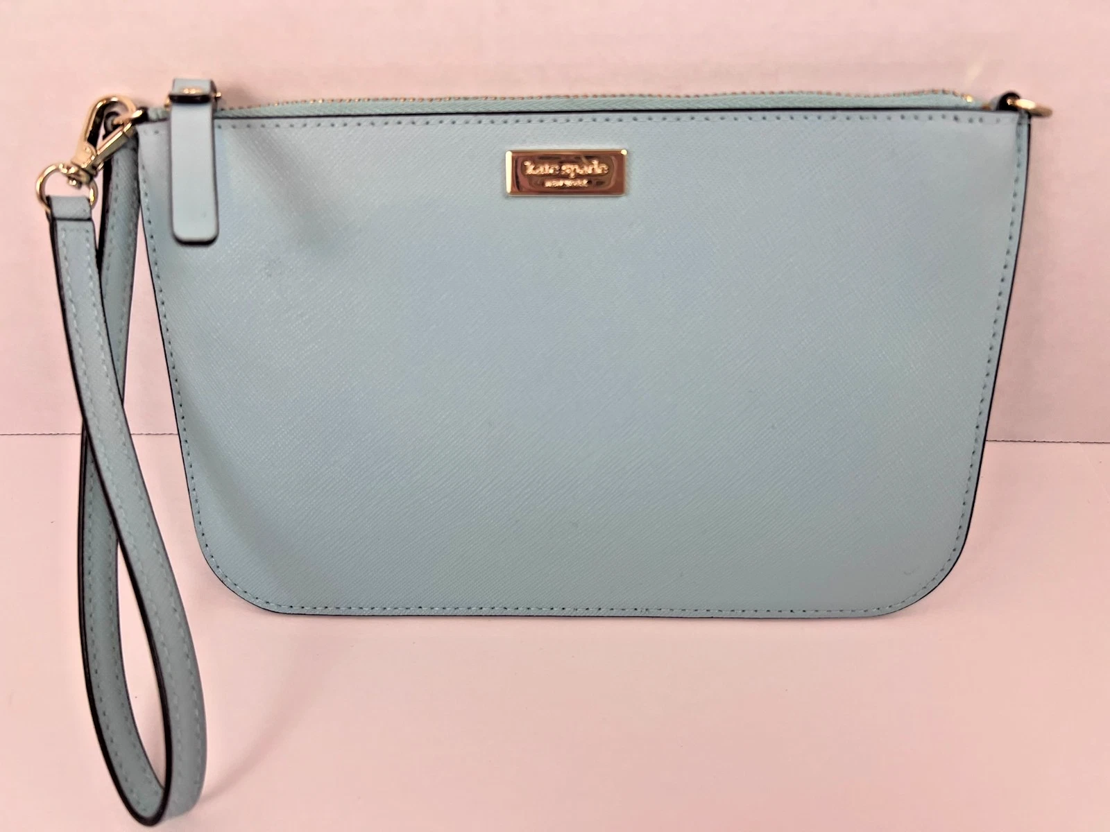 Kate Spade mini borsa da polso in pelle Newbury Lane Lolly WLRU1770 blu chiaro