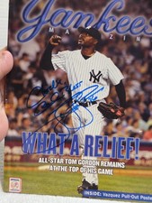 August 2004 Official Yankee Magazine Signed by Tom Gordon #36 On The Cover Rare