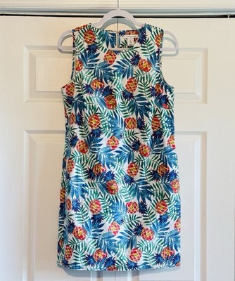 Tabitha Webb Women s Sheath Dress Pineapple Print Tropical 6 NWOT