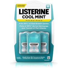 Listerine Cool Mint PocketPaks Breath Strips &ndash; 72 Strips (3 x 24 Packs)