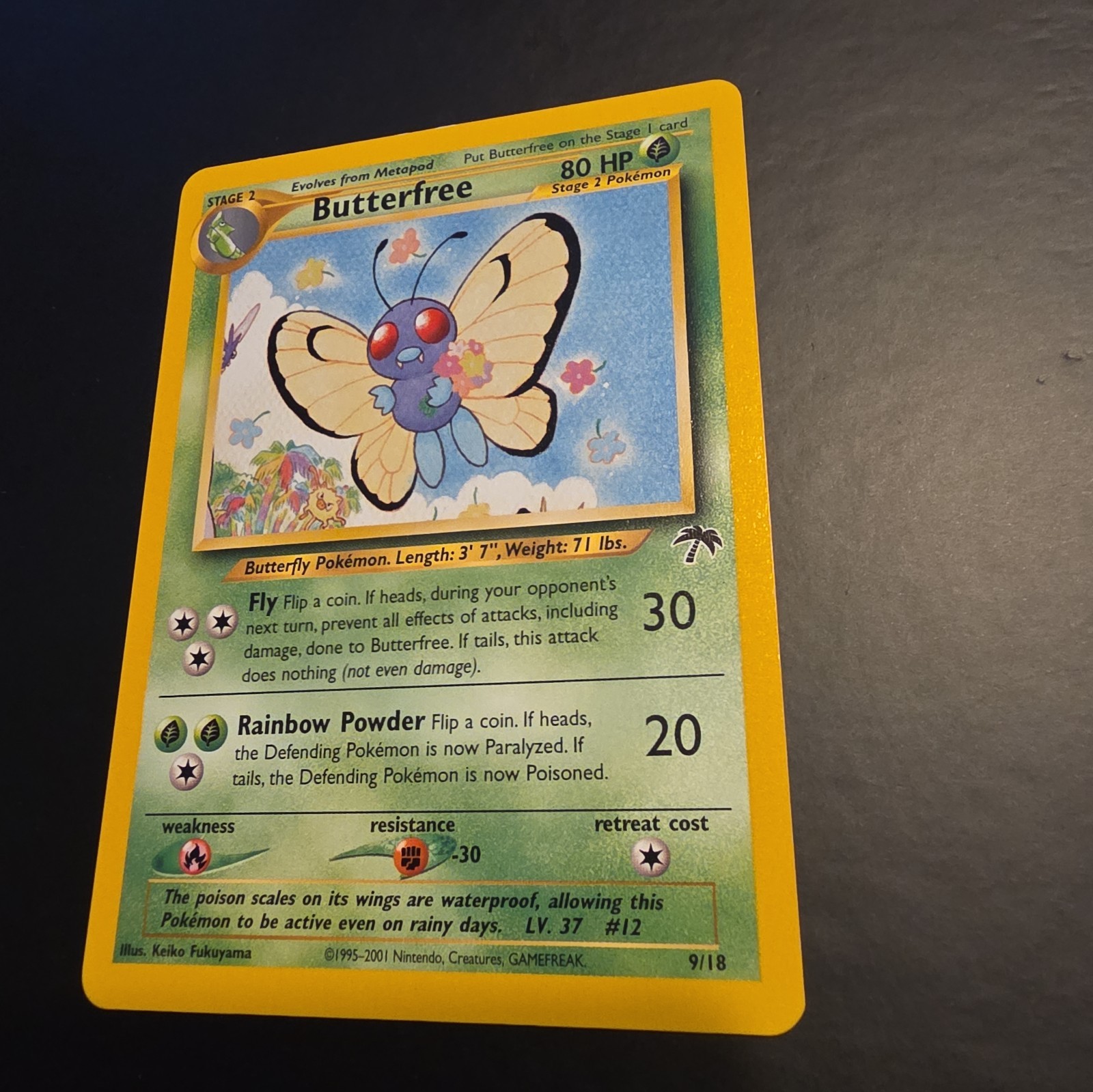Pokemon Butterfree 9/18 Southern Islands Promo 2001,excellent condition(NM-M) 