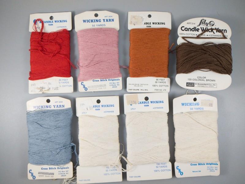 Vtg Candlewicking Yarn Lot of 8 - Lily, Q's Candlewicking, CSO - New/Partial