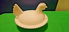 Large Vintage Collectible Detailed White Milk Glass Beaded Edge Hen on Nest