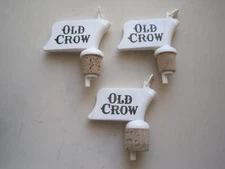 Lot of 3 Vtg Old Crow Bottle Pourers Plastic Bourbon Whiskey Cork Looks Unused