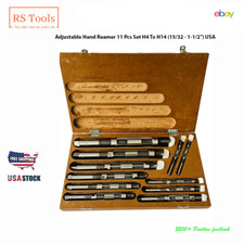 New Adjustable Hand Reamer 11 Pcs Set H4 To H14 15/32 - 1-1/2" USA RSTOOLS
