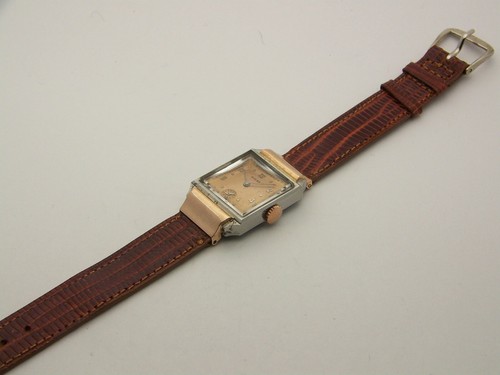 Scarce 1930's Rectangular Art Deco Rose Gold & Stainless Steel Mans Rolex 3893 - Picture 12 of 12