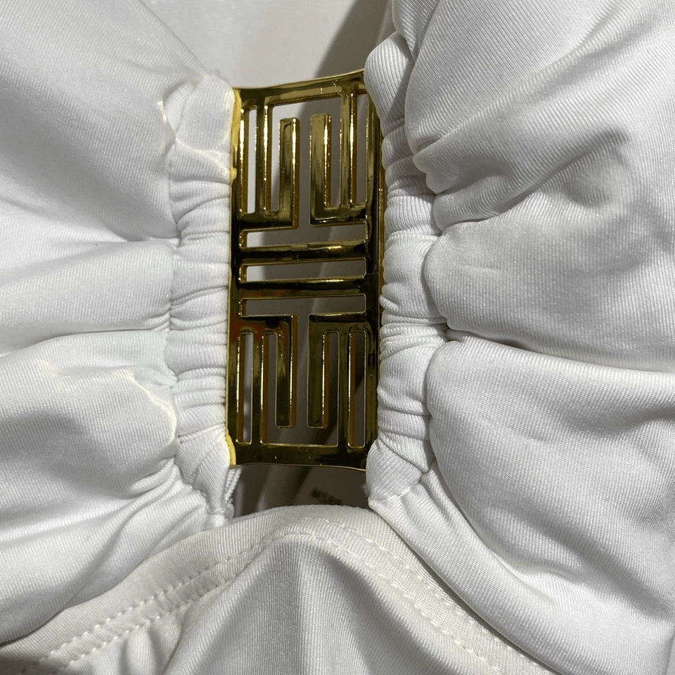 Jantzen женщин белый Sweetheart шеи собранными в Рюш с бретелью через шею купальник размер 14 новый с Ярлыками - Изображение 3 из 4