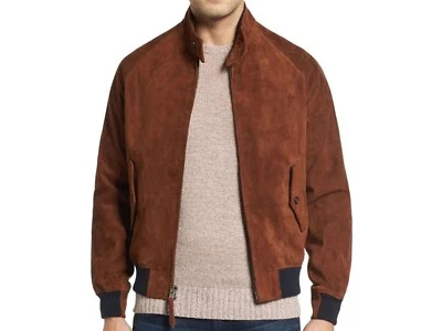 Blouson bombardier homme 100 % pur cuir daim Flight Cafe course marron veste ... - Photo 1/4