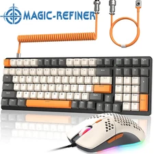 95% Mechanical Gaming Keyboard,Programmable Buttons Mouse With Custom Cable C