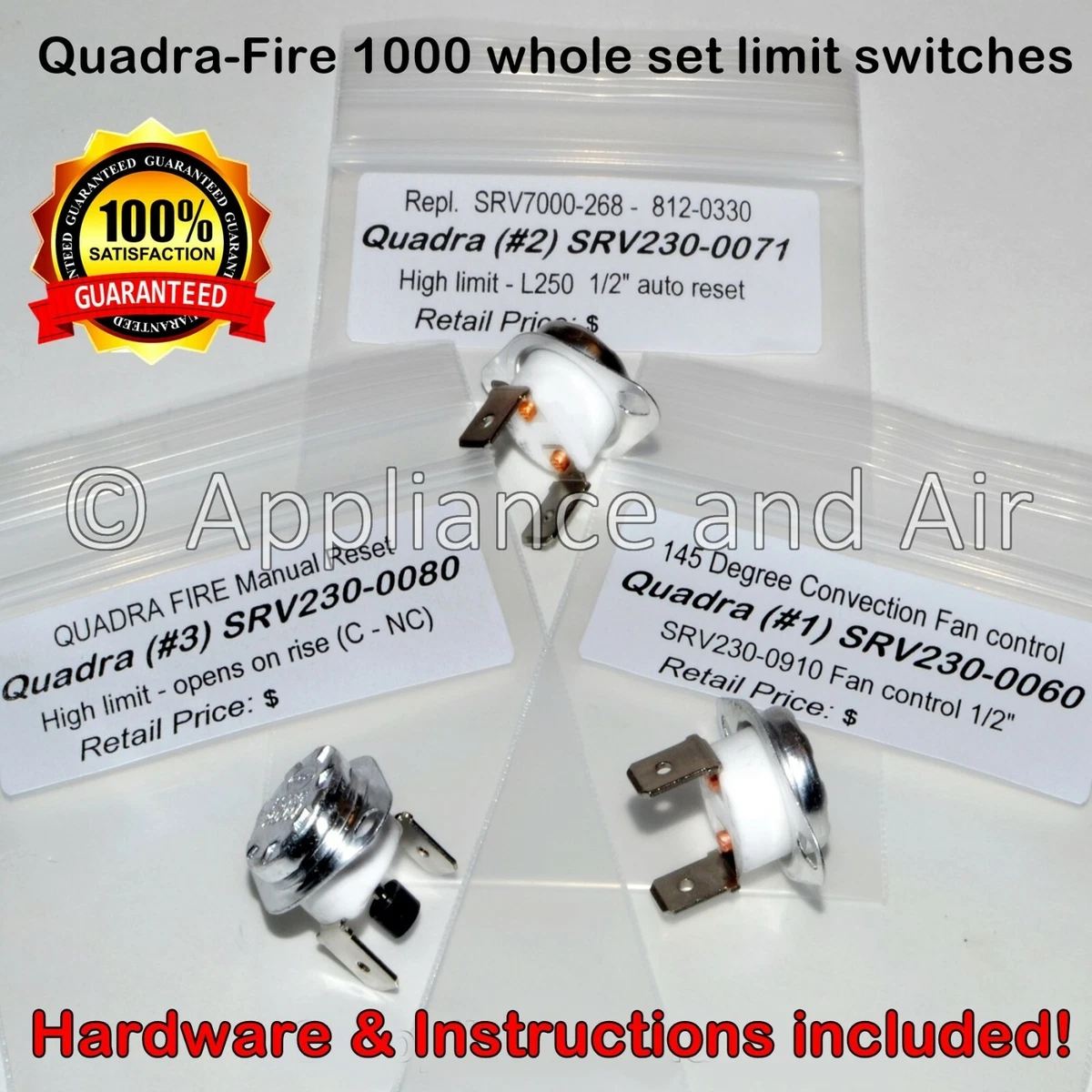All three QuadraFire 1000 Pellet Stove Switch SRV230-0060/0071/0080 SHIPS  TODAY! | eBay
