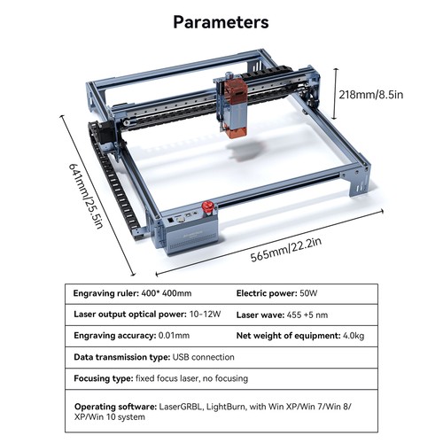 Atomstack A10 V2 12W Laser Engraver 24000mm/min Wifi USB Fr Carving Cutting M9B1 - Picture 3 of 12