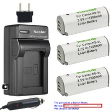 Kastar Battery Travel Charger for Canon NB-9L CB-2LB Canon Powershot ELPH 520 HS