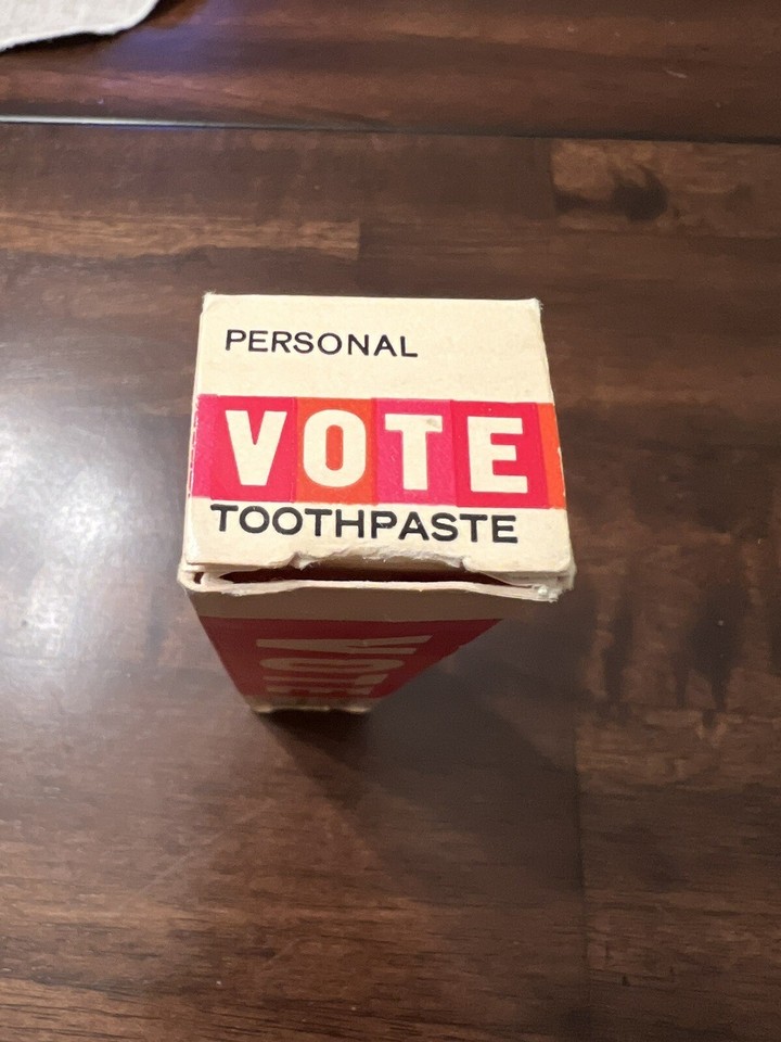 Vintage 1960’s Vote Toothpaste Plastic Tube, Full, Unused In Box