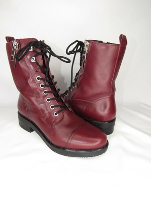 wine leather boots