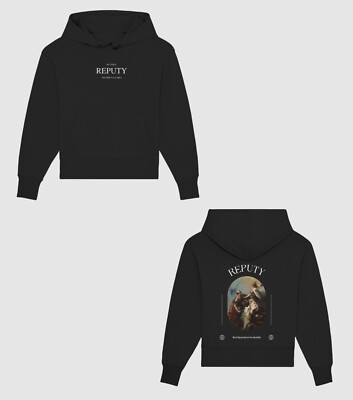 Reputy - Fights - Black - Organic Oversized Hoodie - Backprint - Größe S