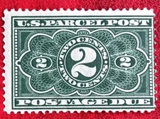 U.S. 1913 Parcel Post Postage Due MNH, SC# JQ-2 on stamp mount. #08-08173
