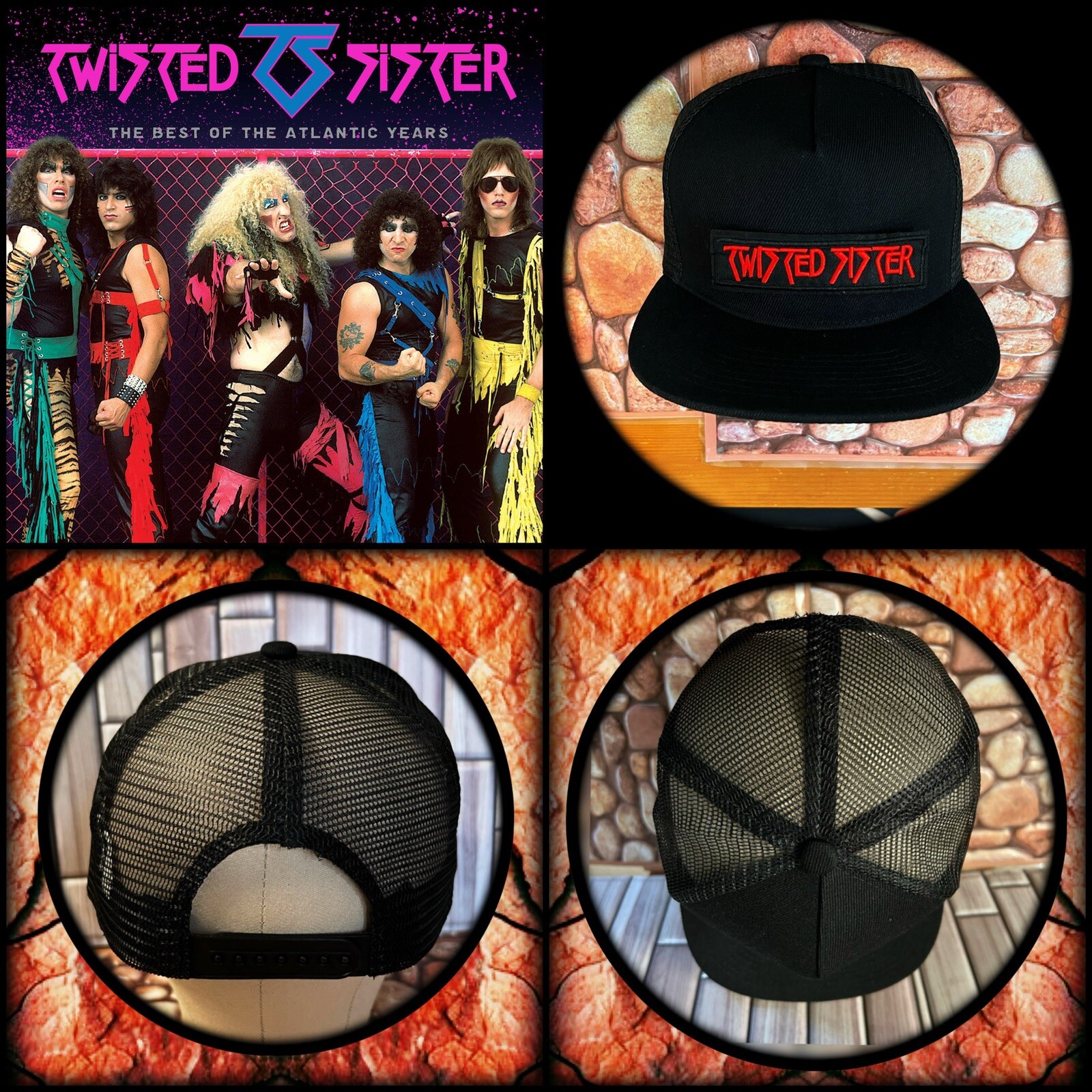 TWISTED SISTER TRUCKER HAT SNAPBACK BLACK