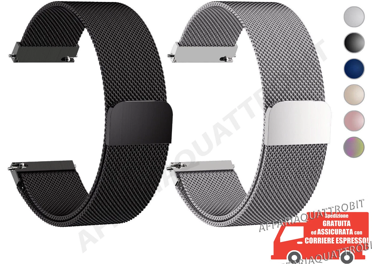 Issinlky Cinturino In Nylon Intrecciato 18/20/22mm – Elastico E Traspirante, Chiusura Magnetica, Per Garmin E Orologi Con Anse 18mm