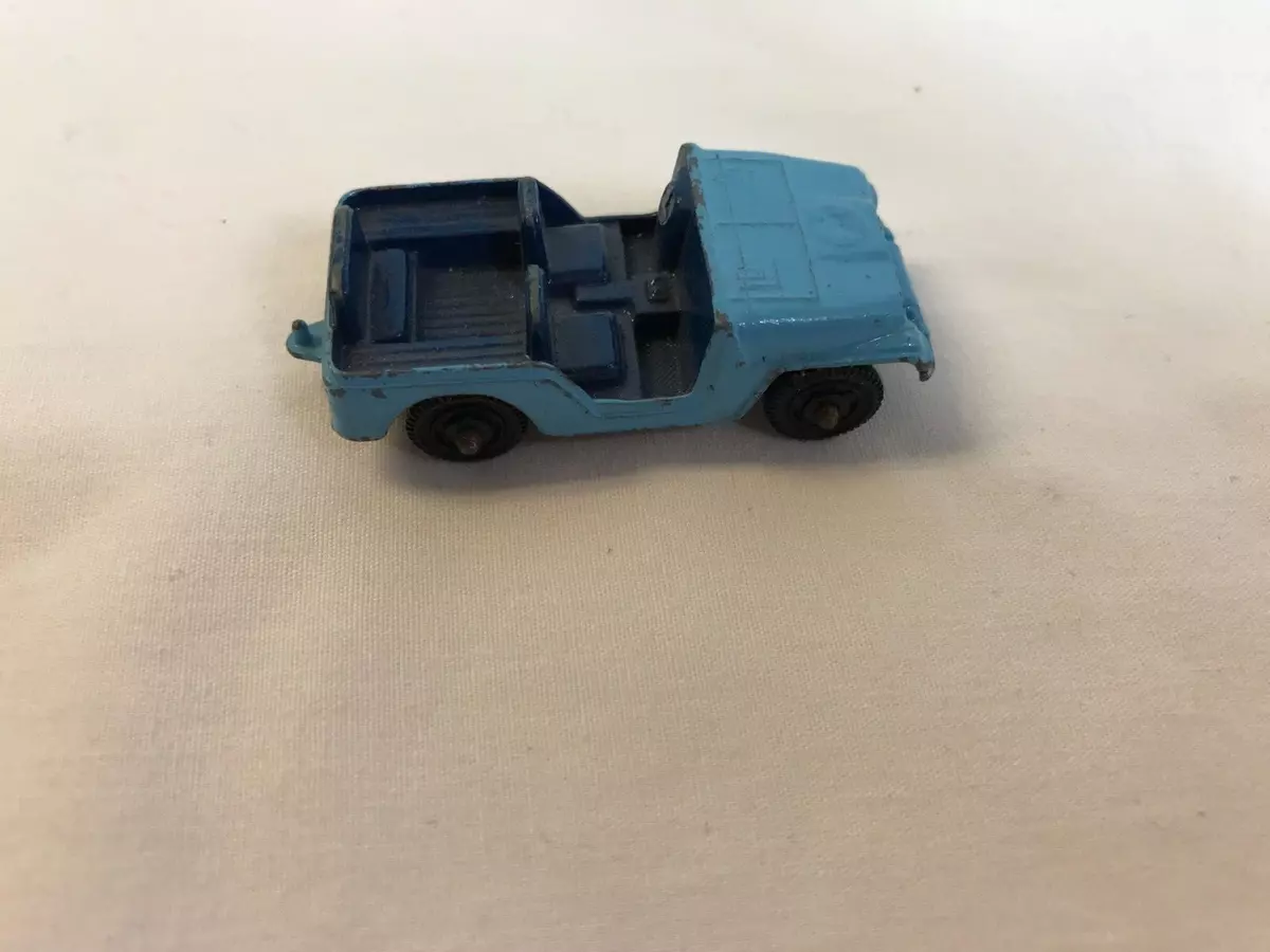 Vintage 1950's Tootsie Toy CJ3 Army Jeep Blue 2