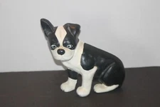 Cast Iron Boston Terrier One Sided Black And White Dog Door Stop Great Gift 🐶