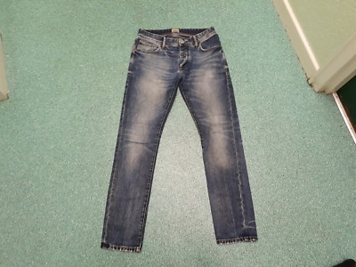 JACK & JONES Slim Leg Jeans Waist 78.7cm 81.3CM Faded Dark Blue Mens