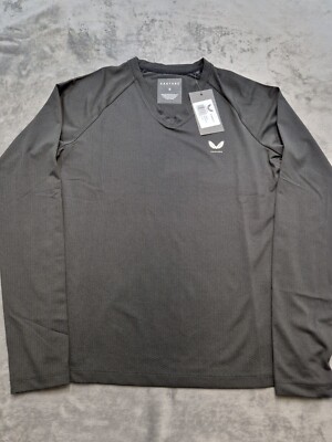 Castore Langarm Activewear Oberteil Herren Größe Small Onyx schwarz Logo neu mit Etikett