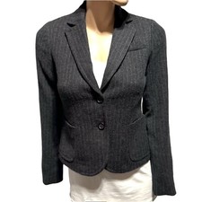 J. Crew grey stripe schoolboy Blazer Wool Blend Jacket top Women Size 2