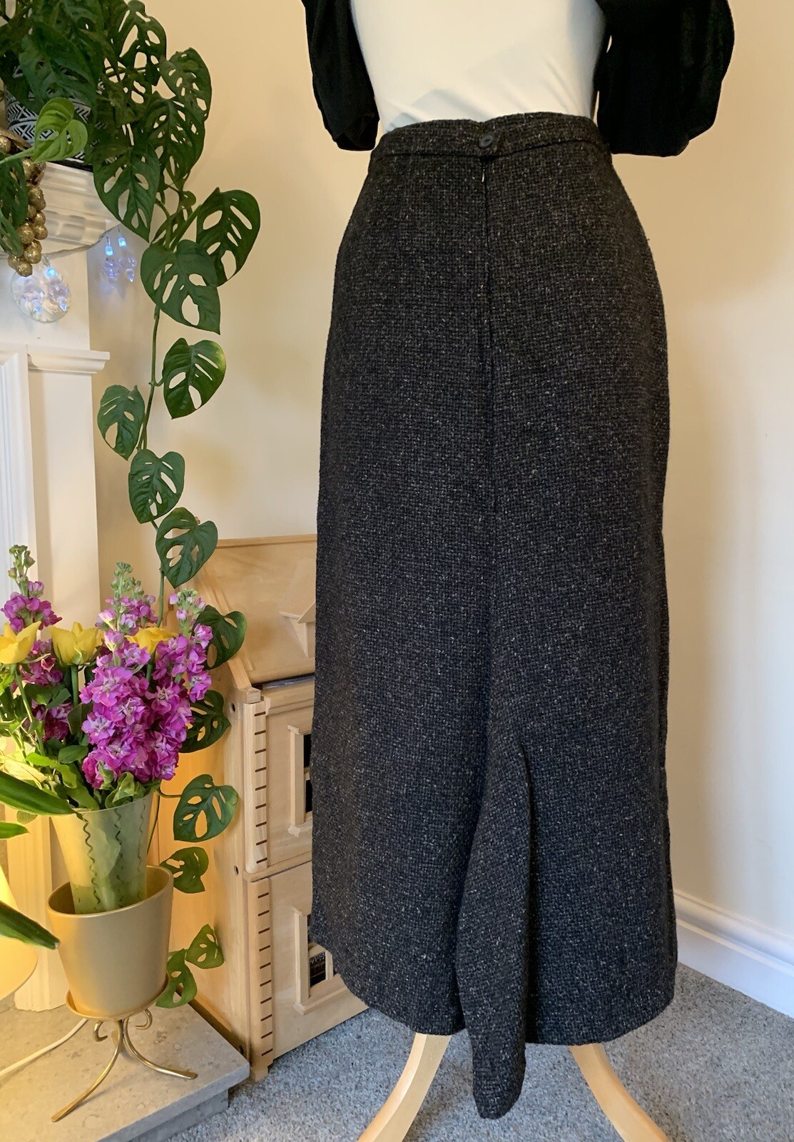 ️ Virgin Wool Cashmere Woven Tweed Fishtail Mermaid Ischiko Oska Skirt
