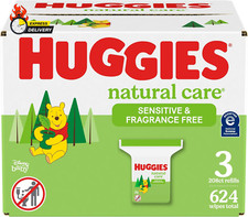 Natural Care Sensitive Baby Wipes, Hypoallergenic, 99 Purified Water, 3 Refill