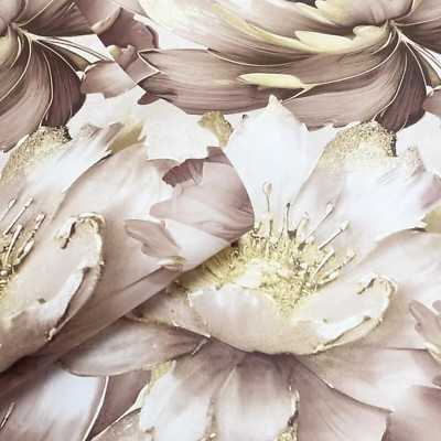Blush Gold Floral Tapete 3D Effekt Metallic Schimmer Feature Wand Wohnzimmer