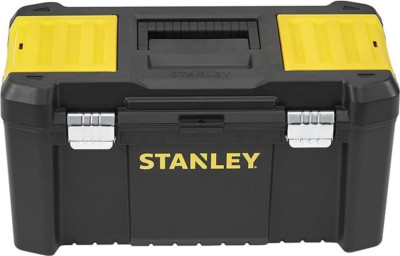 Stanley STST1-75521 Essential 19 Werkzeugkiste mit Metallschlössern, schwarz/gelb, Zoll