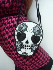 Sac à main pochette originale tête de mort mexicaine candy mexican skull rock