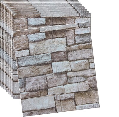10 Pcs 3D Tile Red Brick Wall Sticker Self-adhesive Foam Panel Wallpaper 38*35