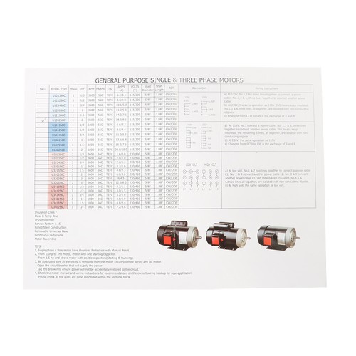 2HP 115/230V General Purpose Motor 3450RPM Electric Motor 56C Single Phase New - Bild 22 von 22