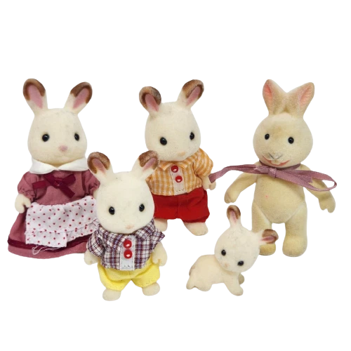 CALICO CRITTERS SYLVANIAN FAMILIES FAMILY OF 5 BUNNY RABBITS 1 BABY